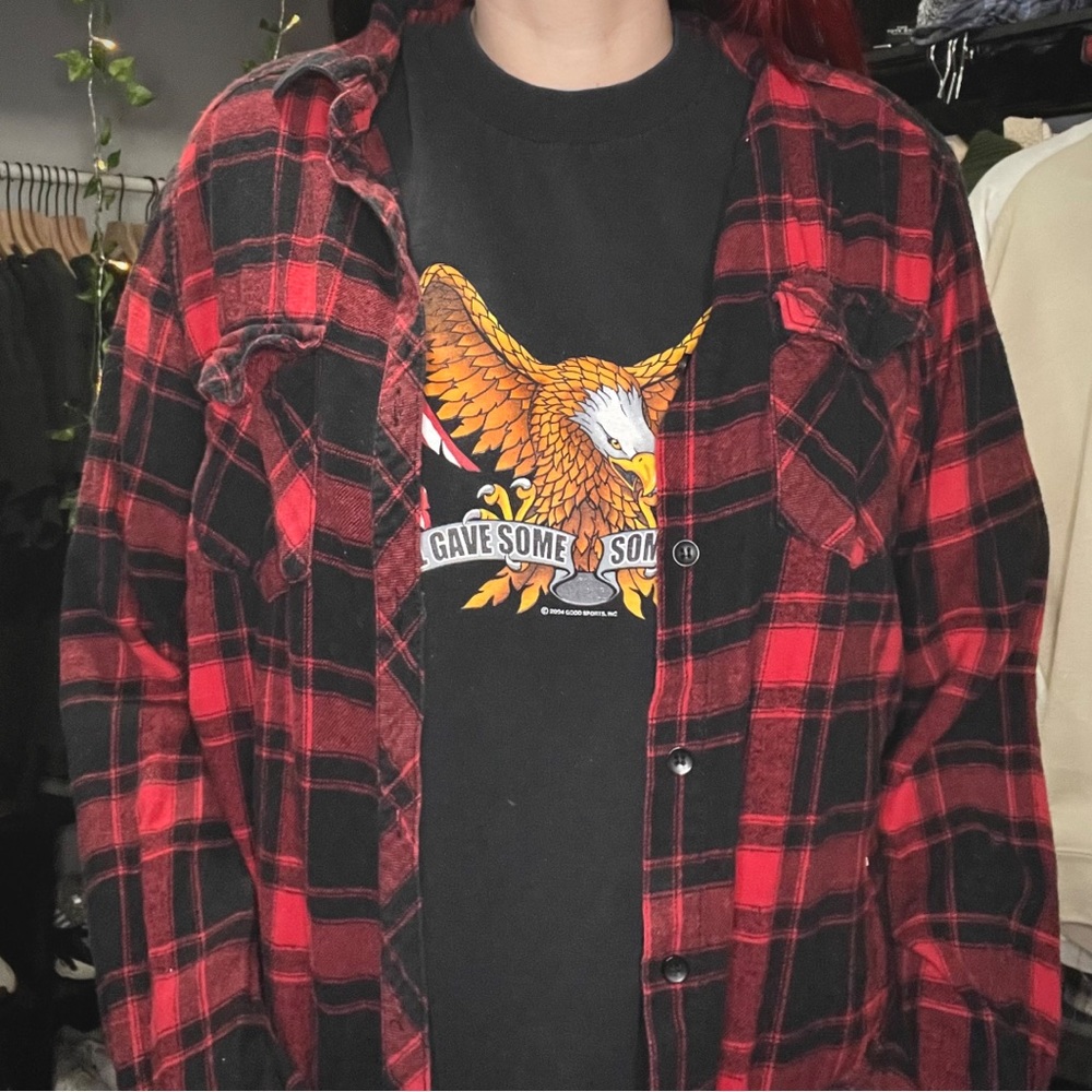 Ci Sono Red & Black Plaid Flannel